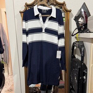 Foray Golf: Navy and White Striped Polo Rugby Dress